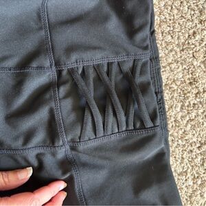 Black Leggings with Crisscross Detail